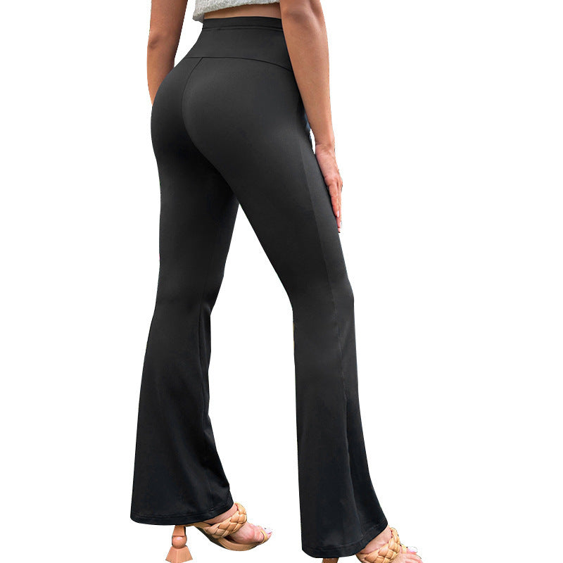 Pregnant Women Fashion Casual Solid Color High Waist Belly Trousers