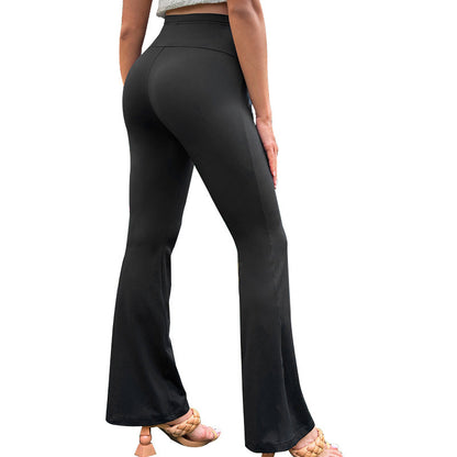 Pregnant Women Fashion Casual Solid Color High Waist Belly Trousers