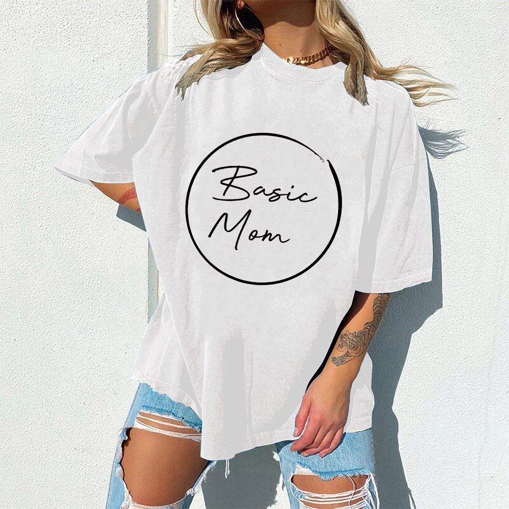 Camiseta estampada informal para el Día de la Madre para mujer