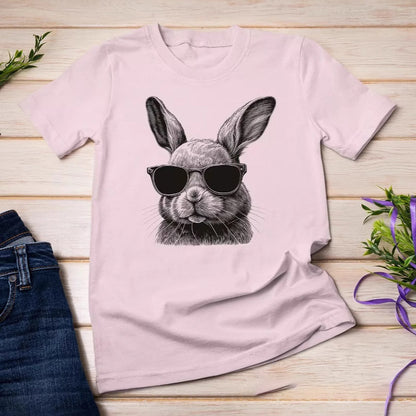 Camiseta holgada informal con estampado de conejo de Pascua para mujer