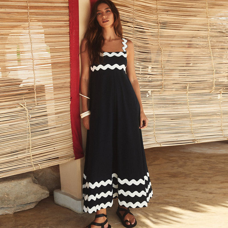 Women Casual Spring And Summer Vacation Printed Maxi Long Dress