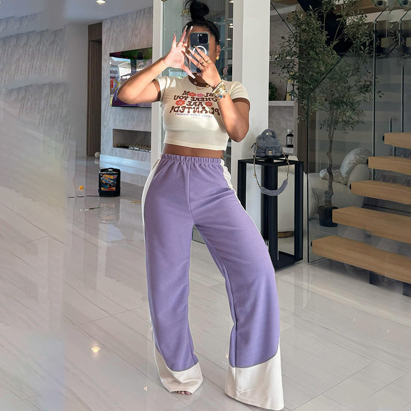 Women Retro Casual Straight Dosing Loose Wide-Leg Pants