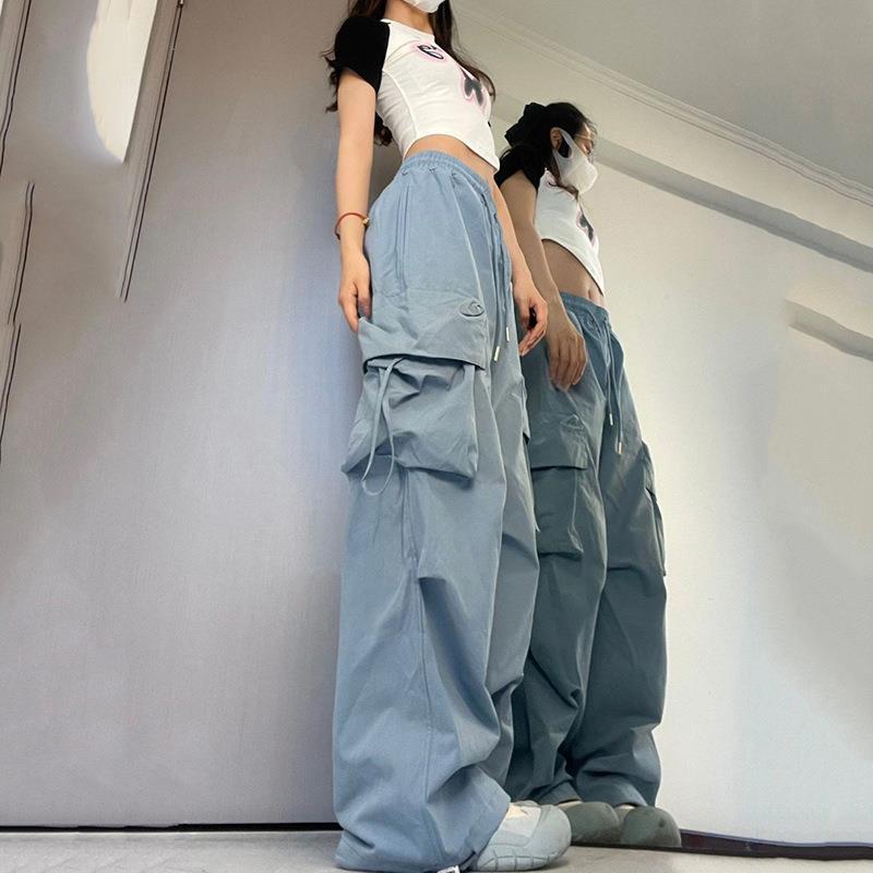 Women Fashion Loose Casual Wide Leg Cargo Pants