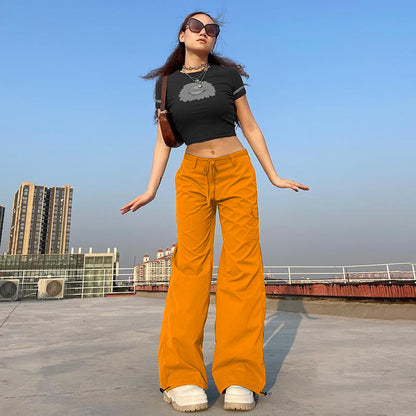 Women Fashion Casual Solid Color Micro-Pants