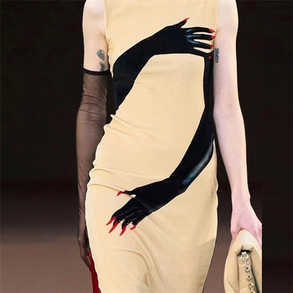 Summer Women Casual Sleeveless Irregular Hand Print Design Dress