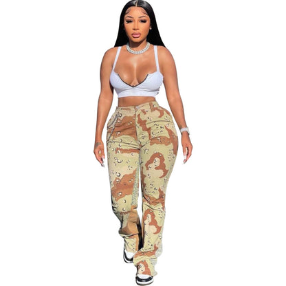 Women Casual Camouflage Print Pants