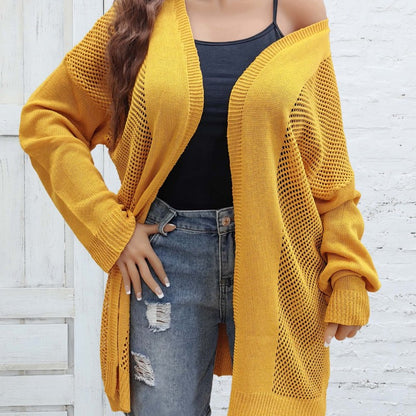 Chaqueta de manga larga tipo cárdigan de punto informal a la moda para mujer