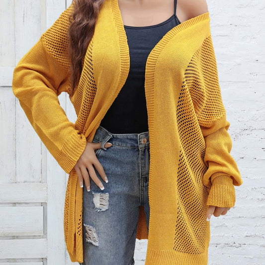Chaqueta de manga larga tipo cárdigan de punto informal a la moda para mujer