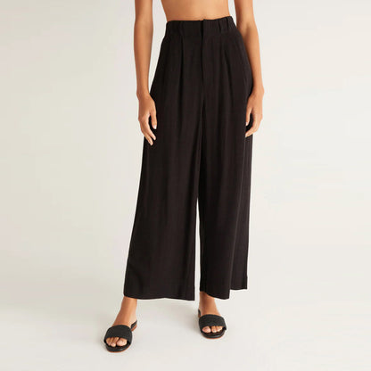 Women Fashion Casual Solid Color Wide Leg Pants