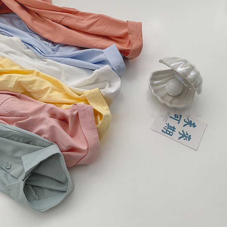 Blusa de manga larga holgada básica informal de color liso para mujer