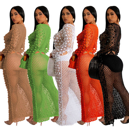 Vestido informal de punto con lentejuelas y manga larga para mujer