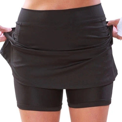 Women'S Fashion Casual Solid Color Mid Waist Pantskirt