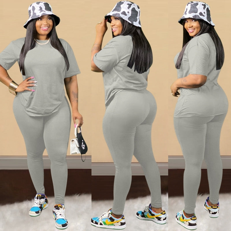 Two Piece Pants Set Women T Shirt Top And Pants Casual Sport Set