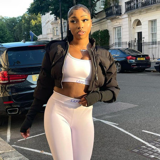 Cárdigan informal de color liso para mujer, abrigo acolchado de algodón con bolsillo y cremallera, para otoño e invierno