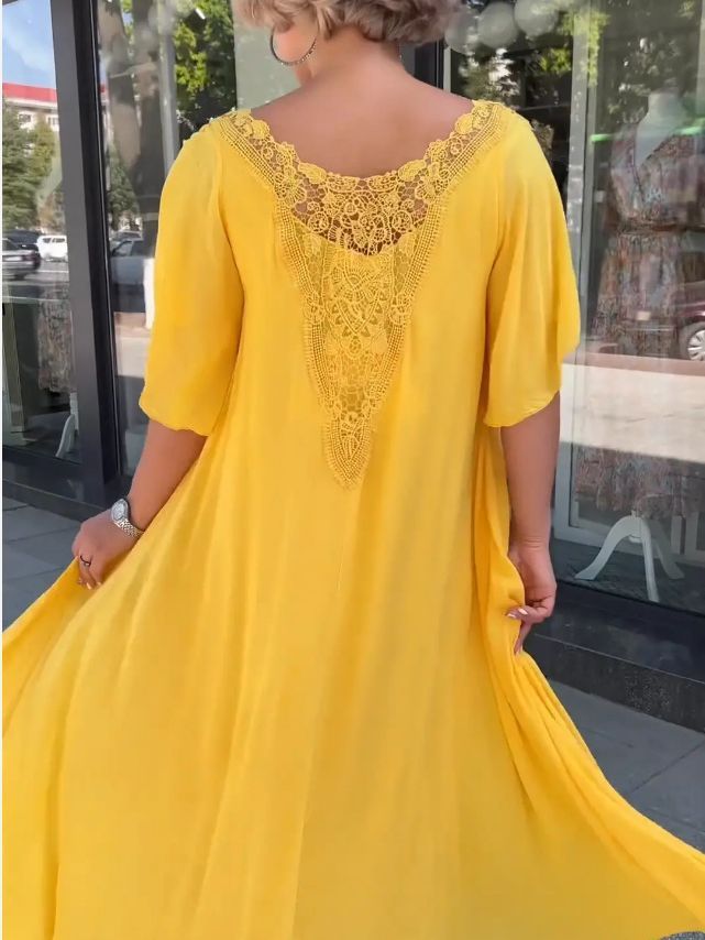 Women Fashion Casual Plus Size Large Swing Dress