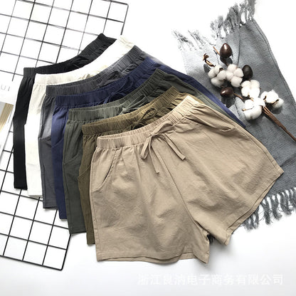 Women Summer Casual Solid Color High Waist Fashion Sports Shorts