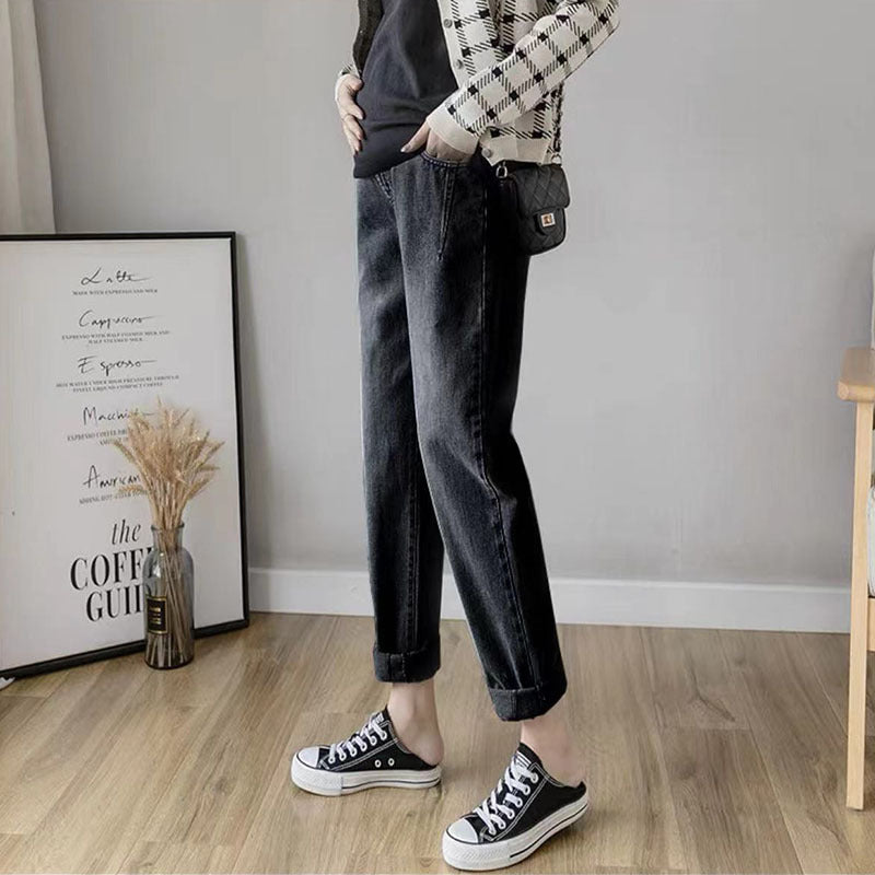Pregnant Women Fashion Casual High Waist Belly-Supporting Jeans