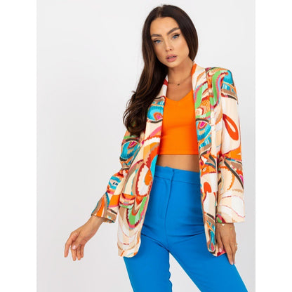 Chaqueta de traje con estampado multicolor informal a la moda para mujer