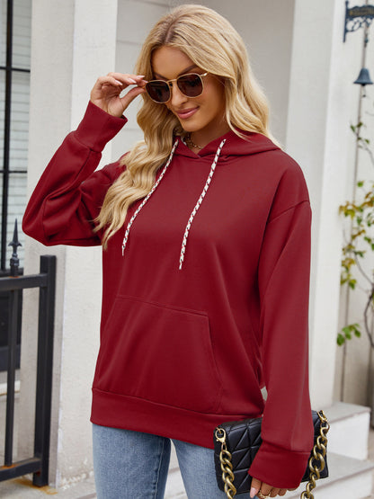Autumn Winter Women Fashion Casual Solid Color Long Sleeve Hoodies