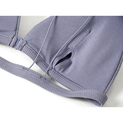 3 Pcs/Set Women Basic Casual Rib Knit Solid Color Bra