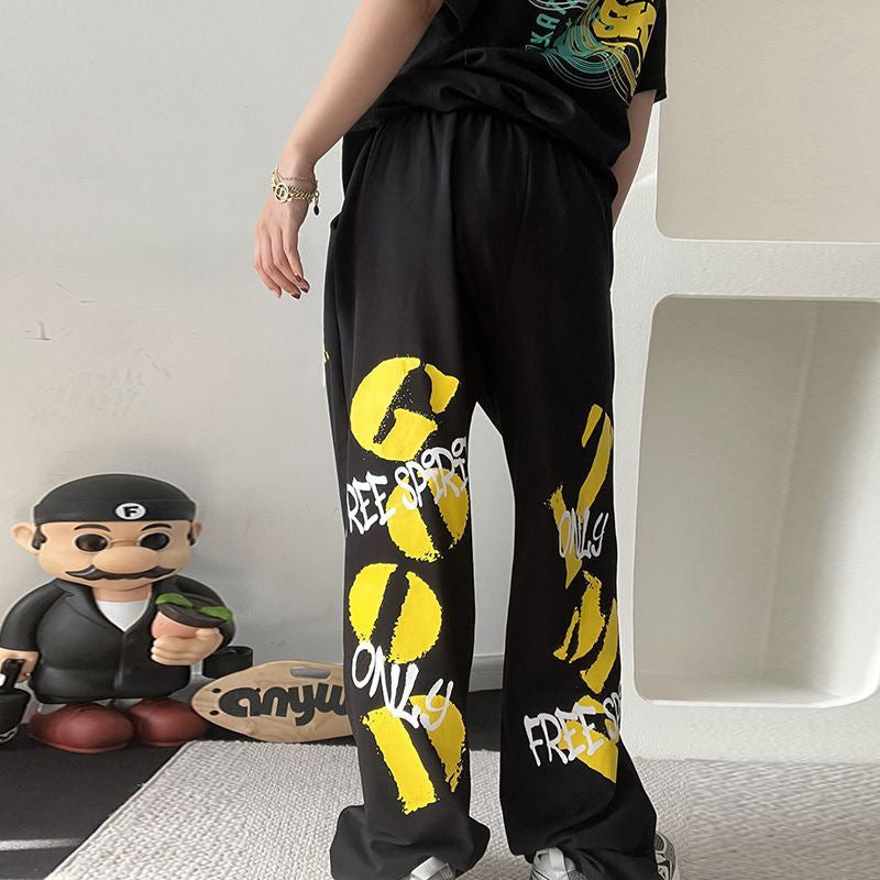 Street Casual Women Hip-Hop Drawstring Sweatpants J