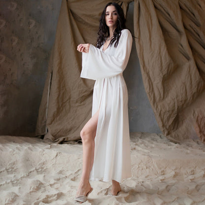 Women Fashion Casual Silk Home Nightgown