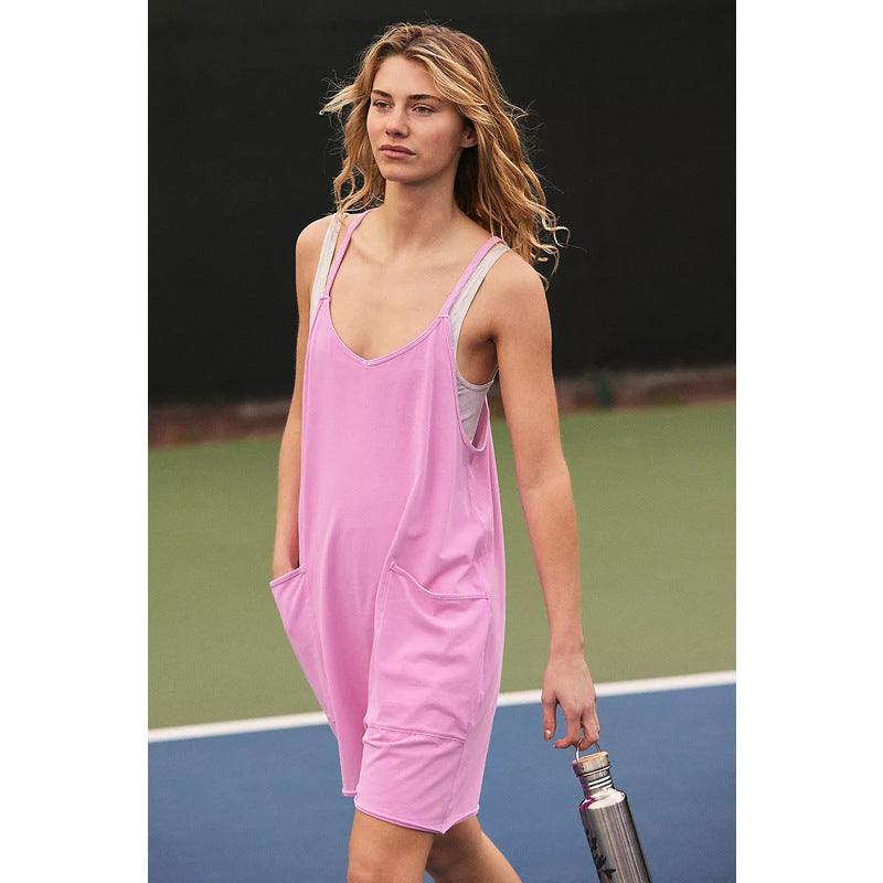 Women'S Fashion Casual Pocket Suspenders Rompers