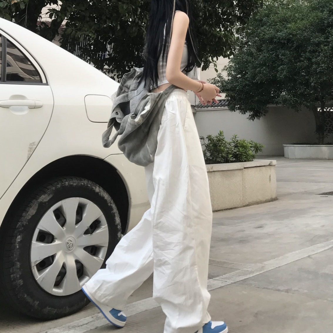 Summer Women Fashion Casual Loose High Waist Pants