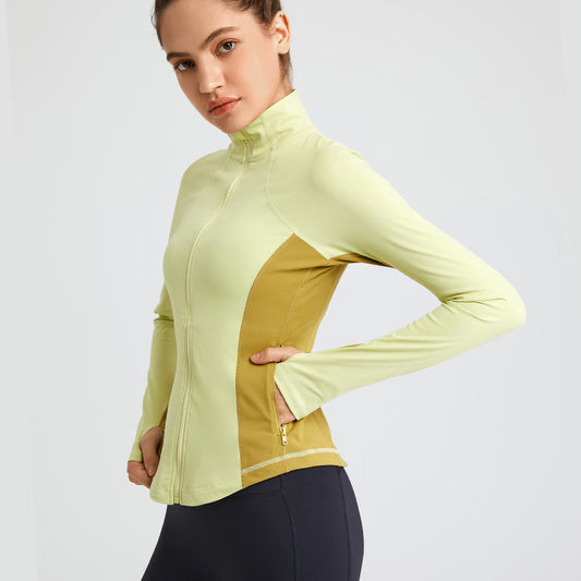 Women Fashion Casual Long Sleeve Zipper Cardigan Stretch Quick Dry Running Yoga Sports Jacket