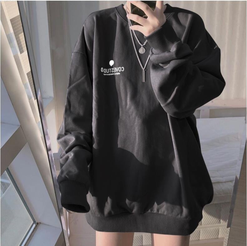 Women Street Casual Letter Print Loose Sweatshirt