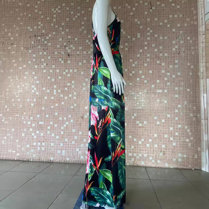 Vestido camisola holgado con cuello en V y estampado floral para mujer, informal, de vacaciones