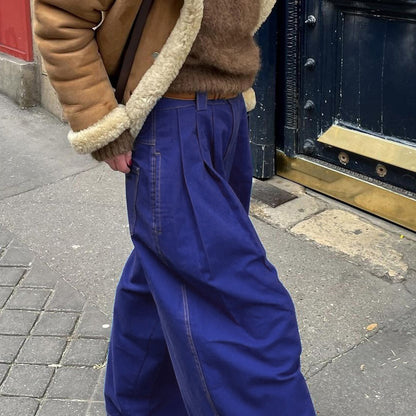 Women Fashion Casual Loose Pockets Wide Leg Pants