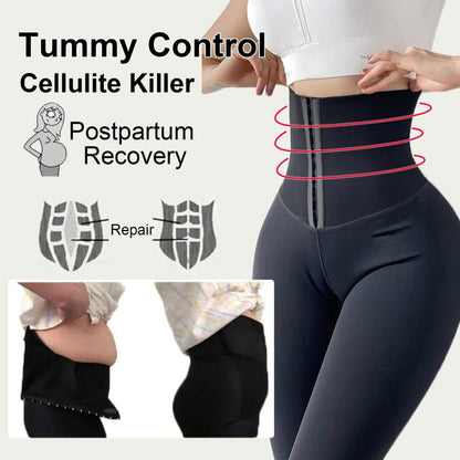 Women Fashion Casual Tight High-Waist Pocket Yoga Pants