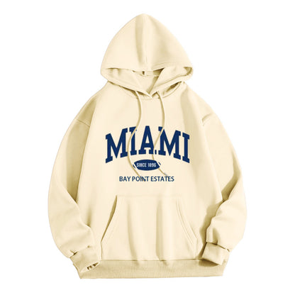 Sudadera con capucha y bolsillo de manga larga con estampado de letras informal a la moda para mujer