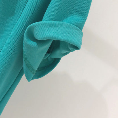 Women Basic Casual Summer Loose Short-sleeved Solid Color Lapel Shirt Dress