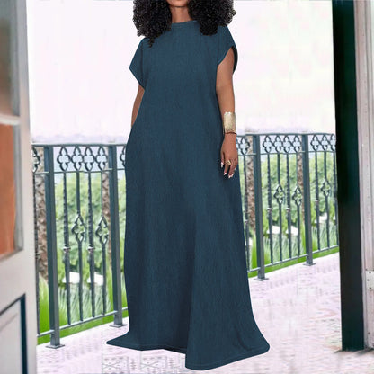 Women Fashion Casual Simple Plus Size Sleeveless Backless Denim Dress