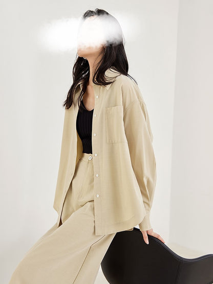 Camisa de manga larga casual de moda para mujer, top y falda