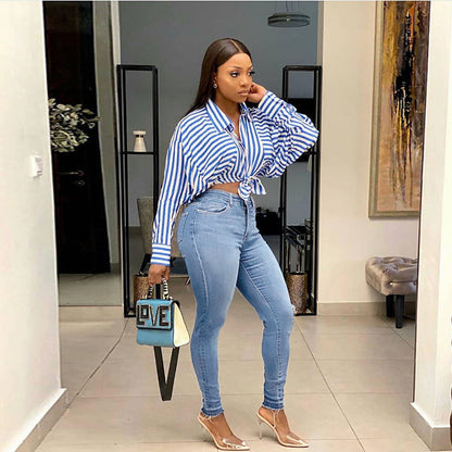 Vaqueros ajustados básicos casuales de color sólido para mujer