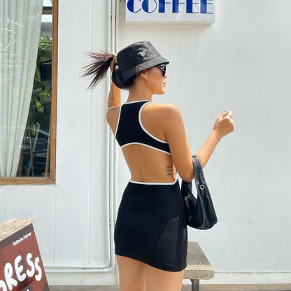Vestido casual sin mangas y sin espalda para mujer