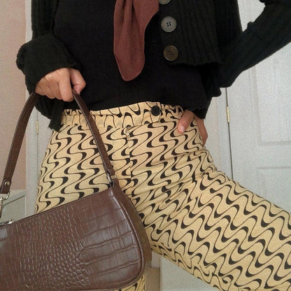 Women Casual Color Block Color Blocking High Waist Summer Straight Pants