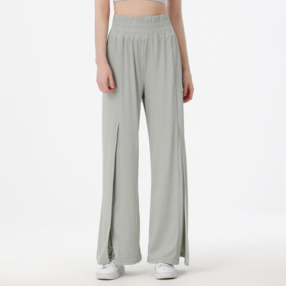Women Casual Solid Color Yoga Loose Straight Leg Fitness Pants
