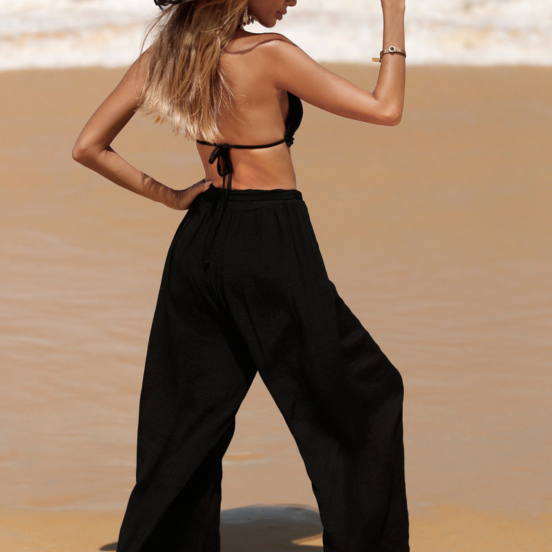 Women Fashion Casual Loose Beach Seaside Vacation Pants