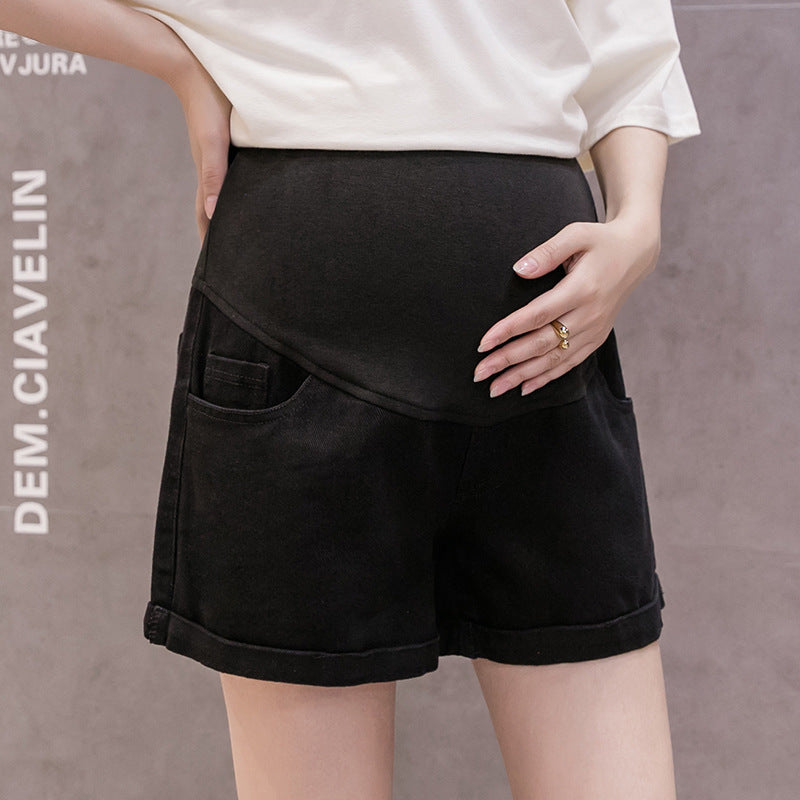 Pregnant Women Fashion Casual Belly Denim Shorts