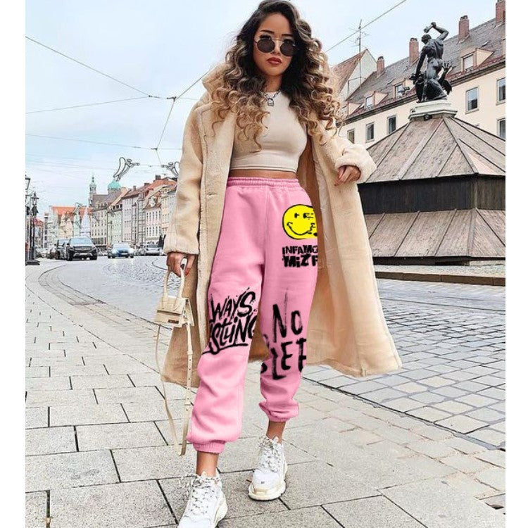 Athleisure Casual Street Fashion Street Women Letter Thickened Sweatpants