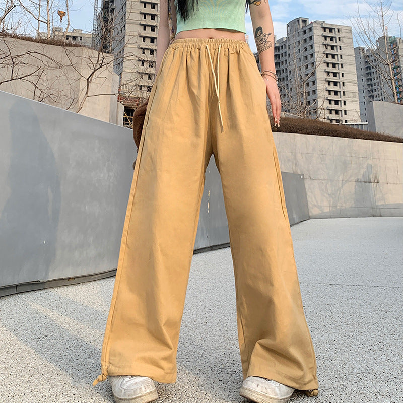 Plus Size Women Casual High Waist Loose Comfortable Straight Casual Cargo Pants