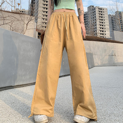 Plus Size Women Casual High Waist Loose Comfortable Straight Casual Cargo Pants