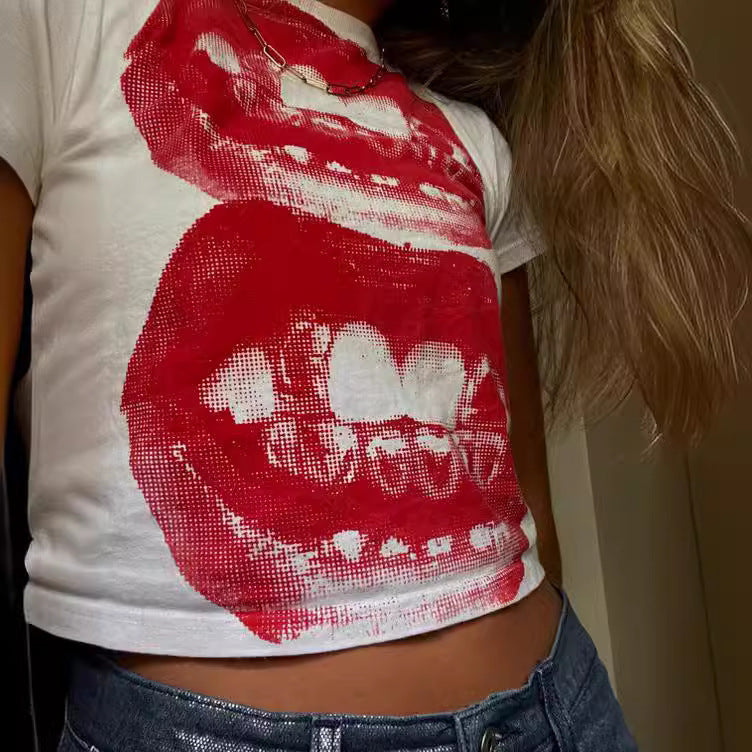 Women Fashion Casual Printed Short-Sleeve T-Shirt