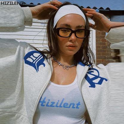 Sudadera con capucha holgada con estampado de letras y contraste de color para mujer