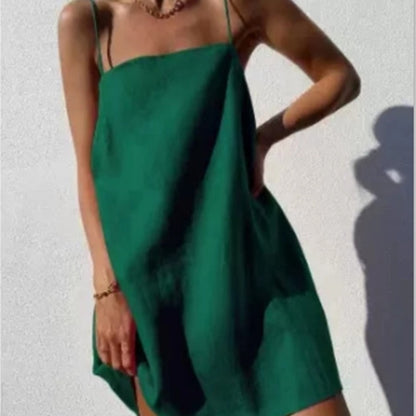 Women Casual Comfortable Cotton And Linen Dress