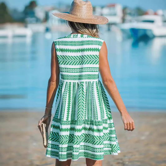Vestido estampado casual bohemio para mujer